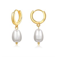 S925 Baroque Pearl Earrings Sterling Silver Gold H