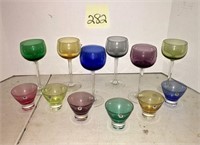 European Assorted Crystal Wine and Shot Glasses