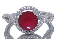 Round 3.10 ct Ruby Infinity Ring