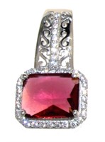 Emerald Cut 4.10 ct Ruby Designer Pendant