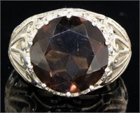 Round 11.30 ct Natural Smoky Quartz Ring