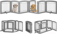 $110  Foldable Pet Gate 120W  24T  Gray 6-Panel