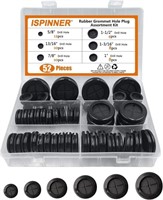 ISPINNER 52pcs 6 Sizes Rubber Grommet, Double Side