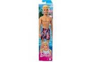 Beach Ken Doll with Blond Hair Wearing Purple Swim