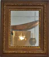 Antique Oak Fancy Frame with Mirror