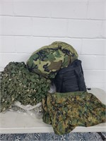 Military compression sack and camo netting