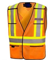 Size : Small - New 2024 Mesh Hook Loop Safety Vest
