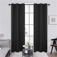 Deconovo 100% Blackout Curtains Solid Room Darkeni