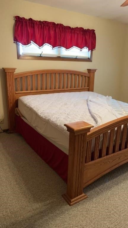 King size bed frame with mattress and box springs
