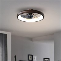 $110  LED Ceiling Fan (21.5in  Brown) with Remote