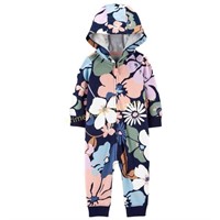 Carter's $24 Retail Floral Hooded Jumpsuit size 9M