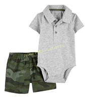 Carter's $24 Retail 2Pcs Polo Bodysuit & Camo