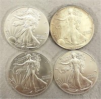 Four Walking Liberty Silver Rounds