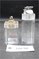 (2) Vintage Table Top Lighters "S" & Fishing Lur