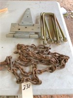 1/4" x 8 ft chain w/1) hook, u-bolts & strap hinge