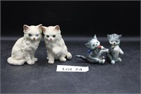 (4) Decorative Cat Figures (2) Leftons