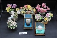 Assorted Flowers, Capodimonte, Glass