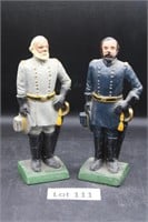 General Grant & General Lee Cast Iron Book Ends