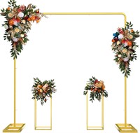 $75  7.2FT Gold Wedding Arch Backdrop and Stand