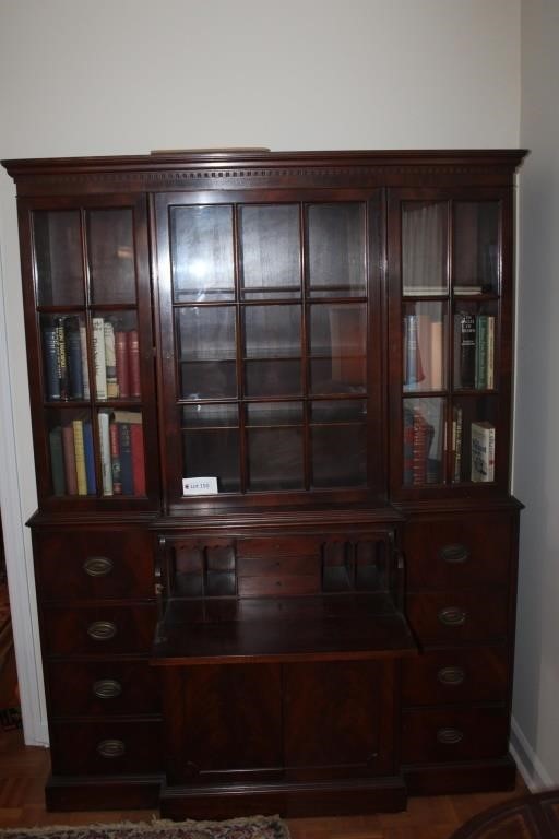 Beautiful Mahogany Book Case With Pull Out Desk