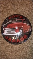 16 in round metal POP’s Garage sign