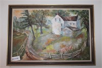 H. Cooke Farmhouse OIl on Canvas Painting