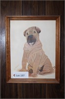 Framed Dog Painting On Canvas