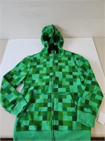 Minecraft Hooded Mask Jacket Zip Up Front New