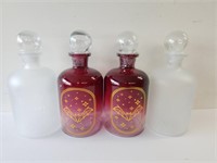 4 Glass Apothecary Jars 7x4 in