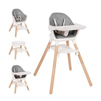 $110  6-in-1 Convertible High Chair  Grey