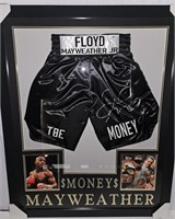 Floyd Mayweather Jr. Signed Framed Boxing Shorts