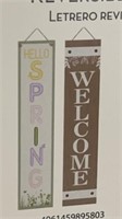 2 sided wood sign 4 feet tall, WELCOME / SPRING,