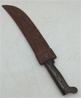 (JK) Brazilian Machete in Leather Sheath 17 inch