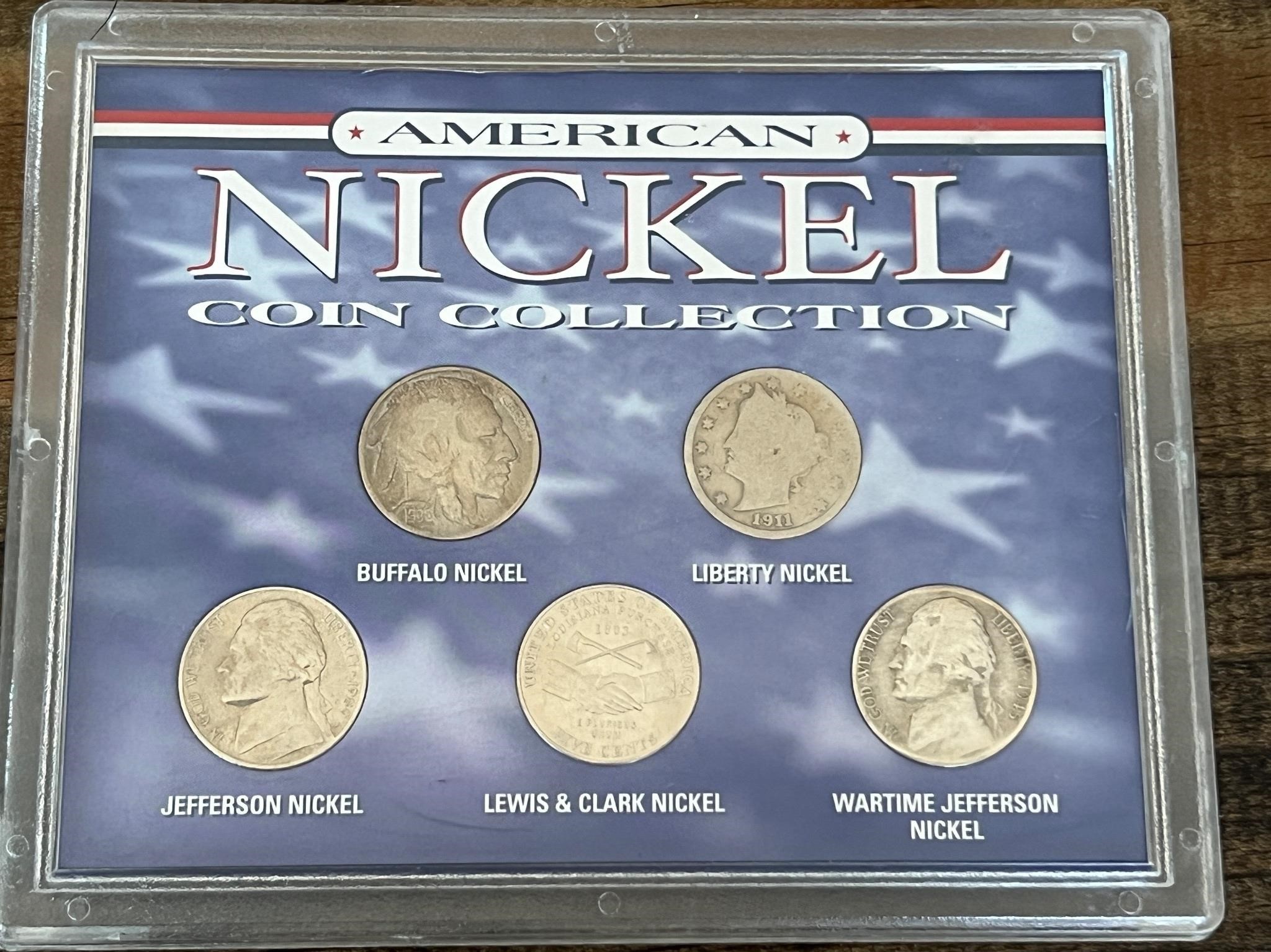 American Nickel Coin Collection Plastic Case