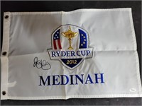 Rory Mcllroy signed pin flag. JSA COA.