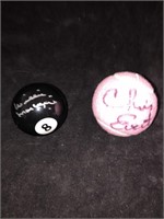Autographed Willie Mosconi 8 Ball & Chris Evert