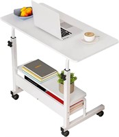 $40  White Desk with Storage - 15.7x31.5 Inch