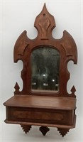 (NO)  Antique Wooden  Wall Mirror Shelf  24.5 "