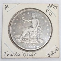 rare 1875 Carson City Trade Dollar