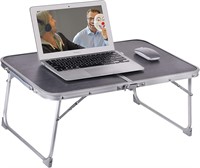 Foldable Laptop Table with Storage  Gray