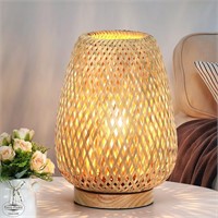 Rattan Lamp  Dimmable Vintage Wicker  Bamboo Woven