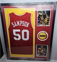 Sampson Houston Rockets Signed Framed Jersey