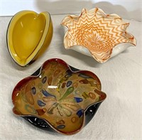 MCM Murano Style Glass Ashtrays/Bowls