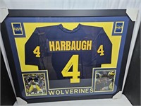 Harbaugh & & Campbell Signed Framed Jersey JSA