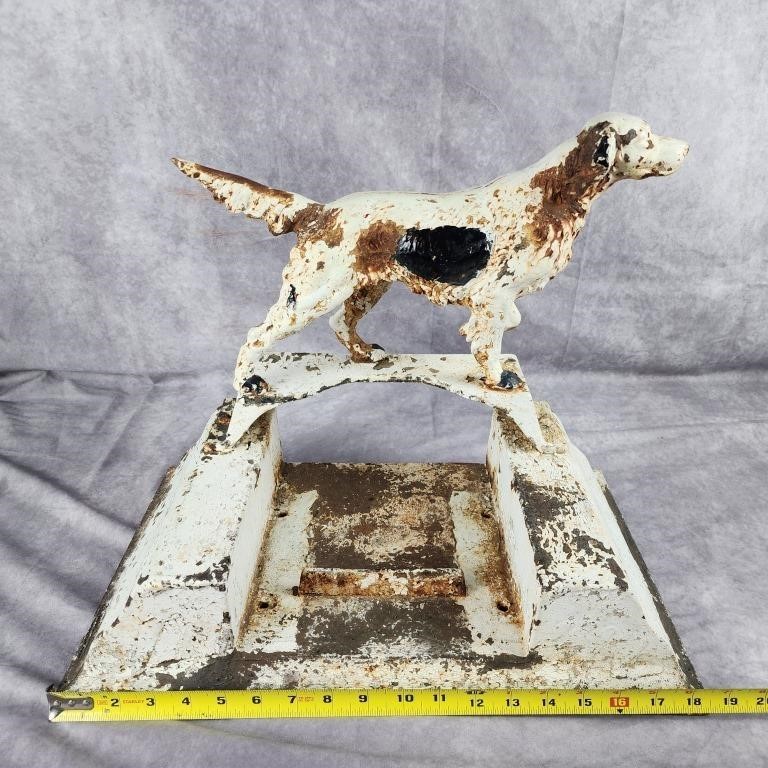 Antique Cast Iron Boot Scraper with Dog