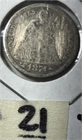 1874 Seated Liberty Silver Dime