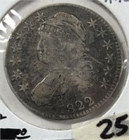 1822 Bust Half Silver Half Dollar
