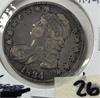 1834 Bust Half Silver Half Dollar