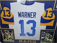 Kurt Warner Signed & Framed Jersey JSA Certified