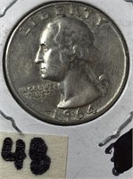 1964D Washington Silver Quarter